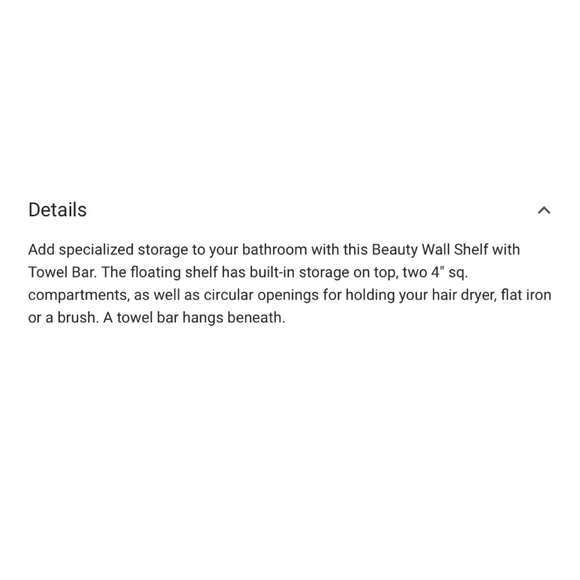 NIB Black Organization Bathroom Wall Shelf with Towel Bar! - Picture 5 of 6